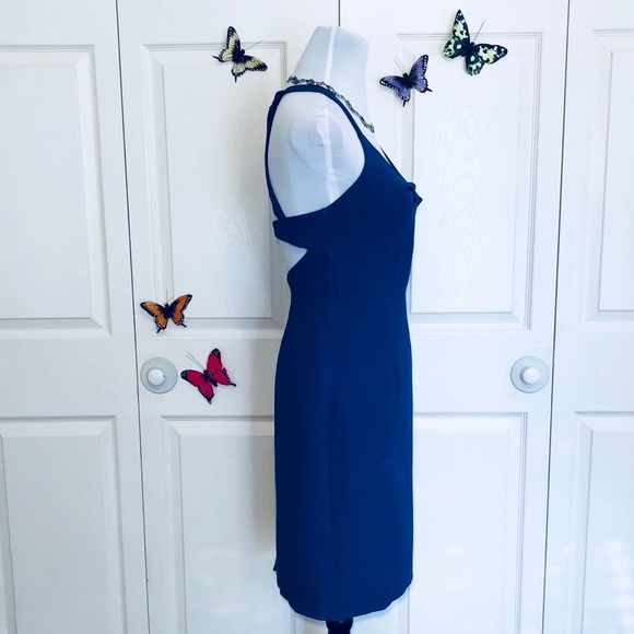 Sexy Blue Strappy Mini Dress - Picture 4 of 9